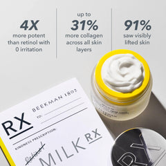 Milk RX clinical results showing 4x more potent than retinol with zero irritation