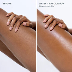 	Before and after unretouched skin showing hydration from one application