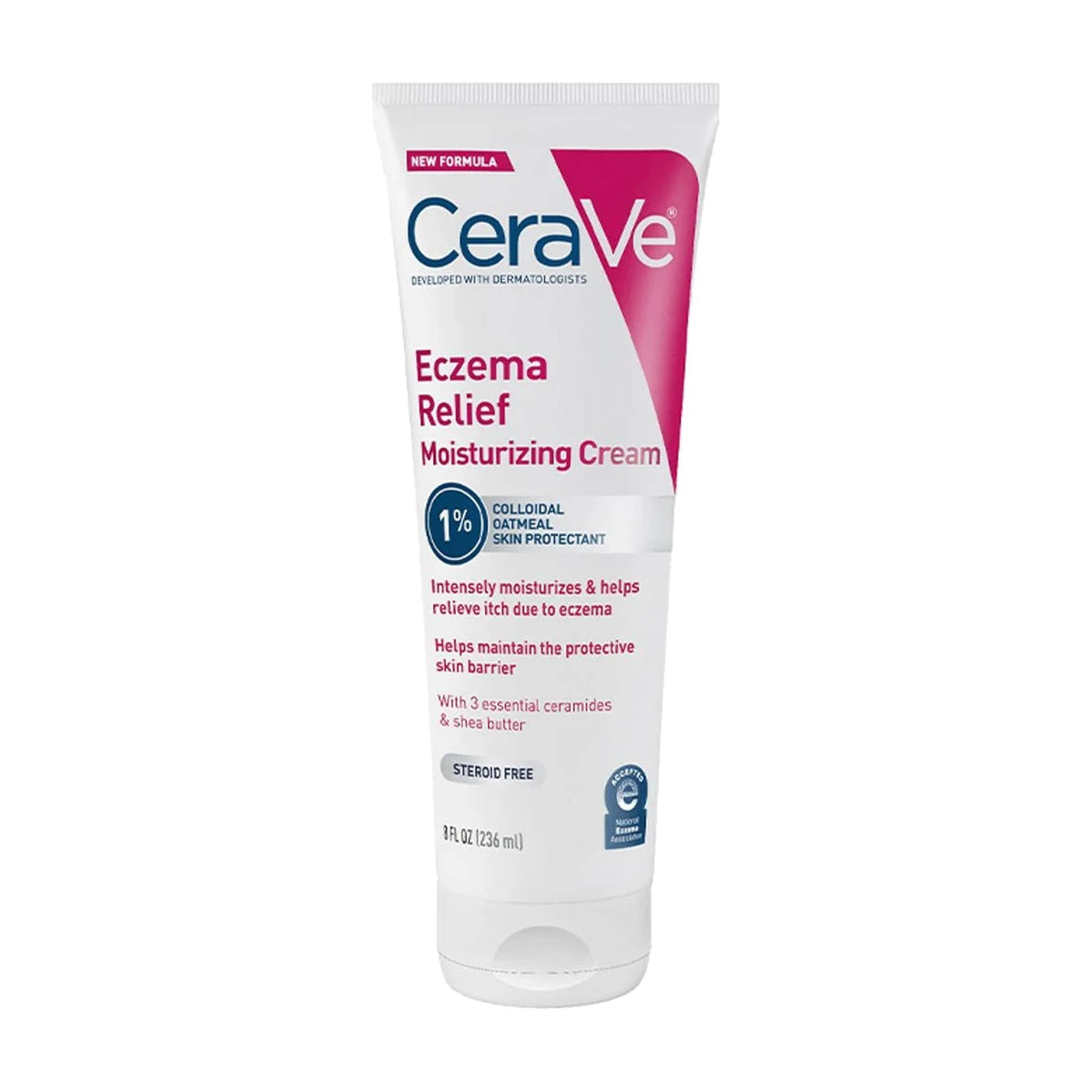 CeraVe Eczema Relief Moisturizing Cream 8 fl oz with 1% colloidal oatmeal ceramides and shea butter steroid free