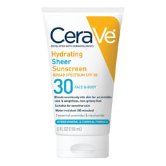 CeraVe Hydrating Sheer Sunscreen SPF 30 5 oz shop at Exclusive Beauty