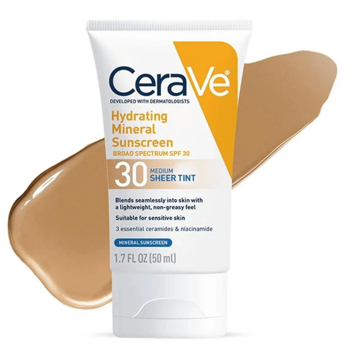 CeraVe Hydrating Mineral Sunscreen SPF30 Sheer Medium Tint shop at Exclusive Beauty Club