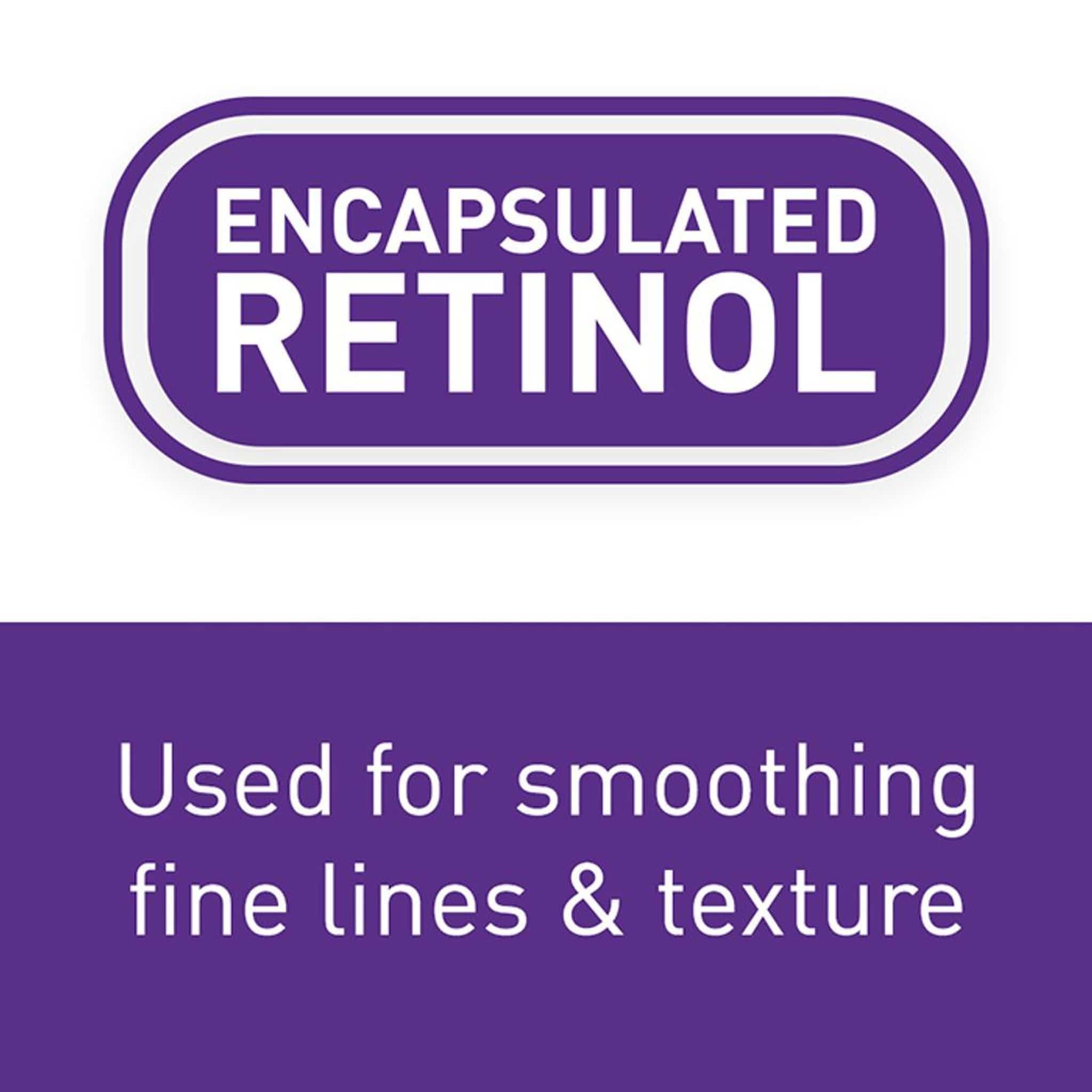 Encapsulated retinol in CeraVe Skin Renewing Retinol Serum used for smoothing fine lines and skin texture