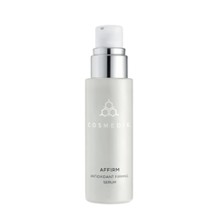Cosmedix Affirm antioxidant firming serum pump bottle on white background
