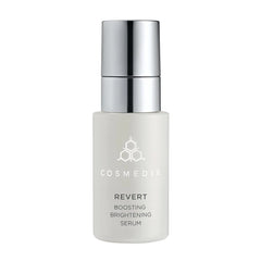 Cosmedix Revert boosting brightening serum bottle on white background