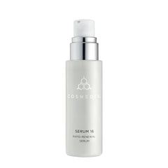 Cosmedix Serum 16 rapid renewal serum pump bottle on white background