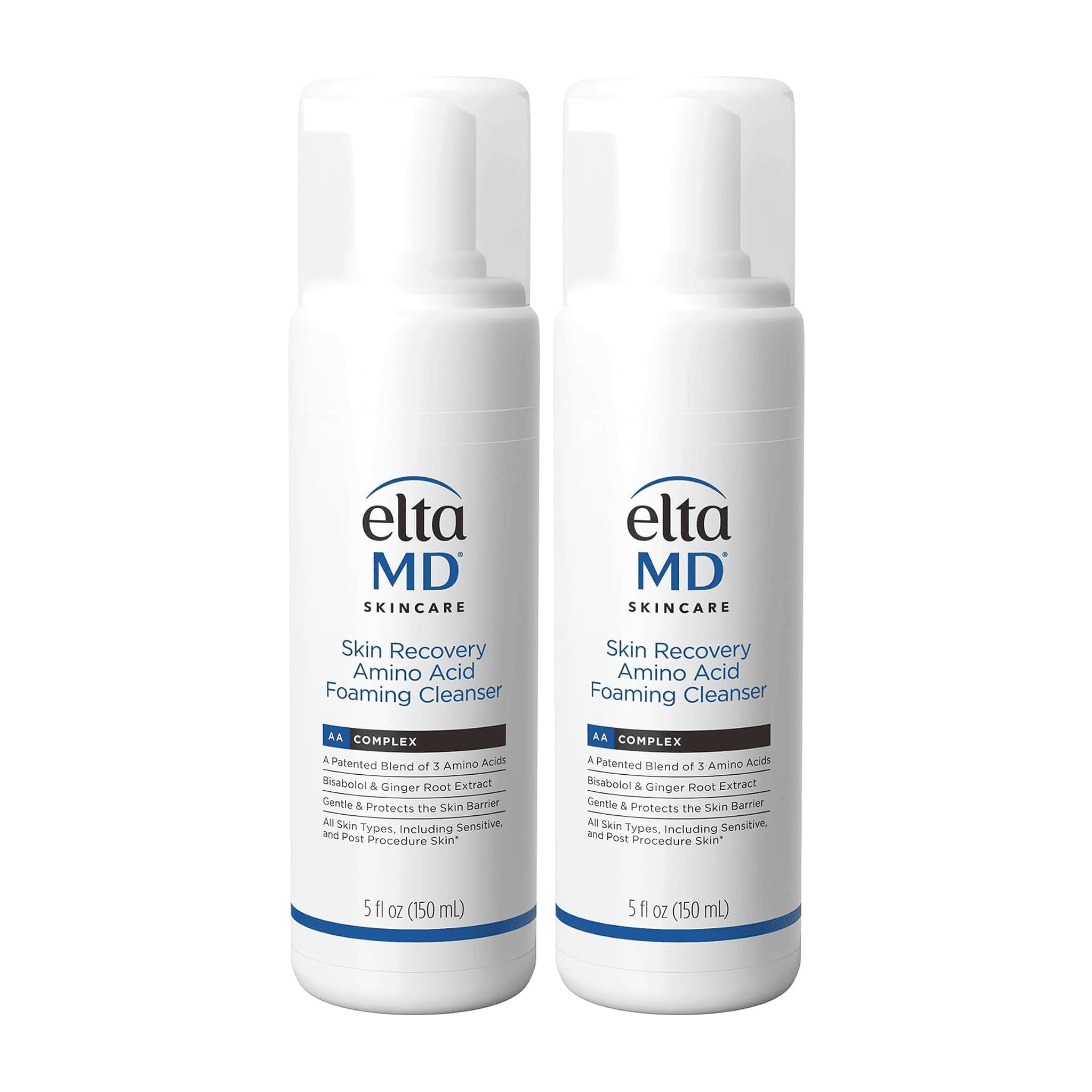 EltaMD Skin Recovery Amino Acid Foaming Cleanser two pack 5 fl oz bottles