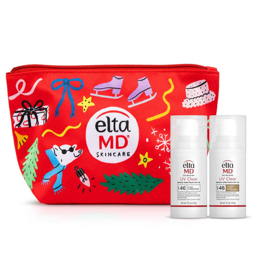 Limited edition EltaMD UV Clear gift set with tinted and untinted minis and travel bag
