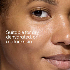 Close-up of glowing skin after EltaMD UV Daily Hydration+ suitable for dry dehydrated and mature skin types