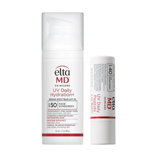 EltaMD UV Daily Hydration+ SPF 50 face sunscreen with peptide lip balm SPF 40