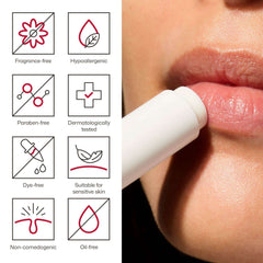 EltaMD UV Daily Peptide Lip Balm being applied to lips fragrance-free paraben-free hypoallergenic and non-comedogenic
