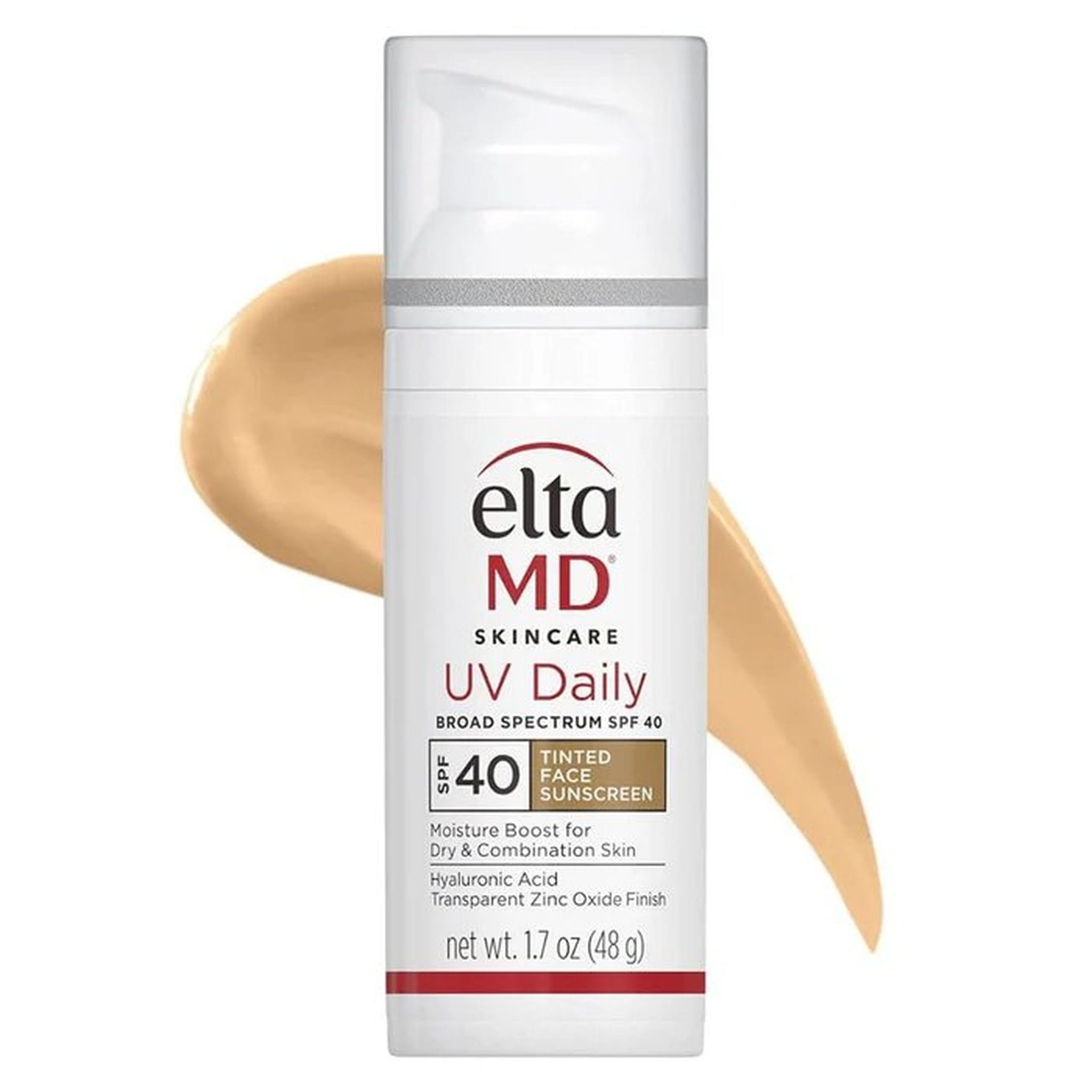 EltaMD UV Daily Broad Spectrum SPF 40 Tinted Face Sunscreen with Hyaluronic Acid for dry and combination skin, 1.7 oz