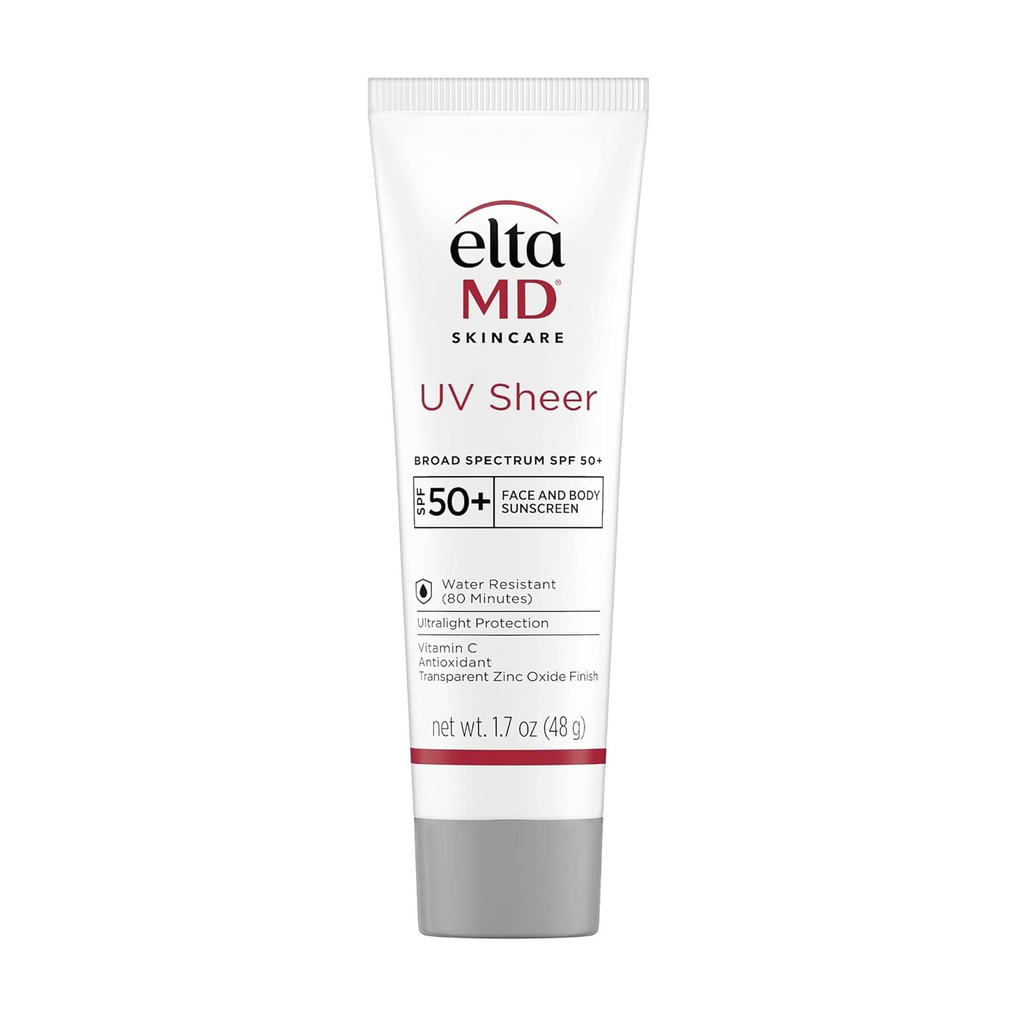 EltaMD UV Sheer broad spectrum SPF 50+ face and body sunscreen 1.7 oz. tube