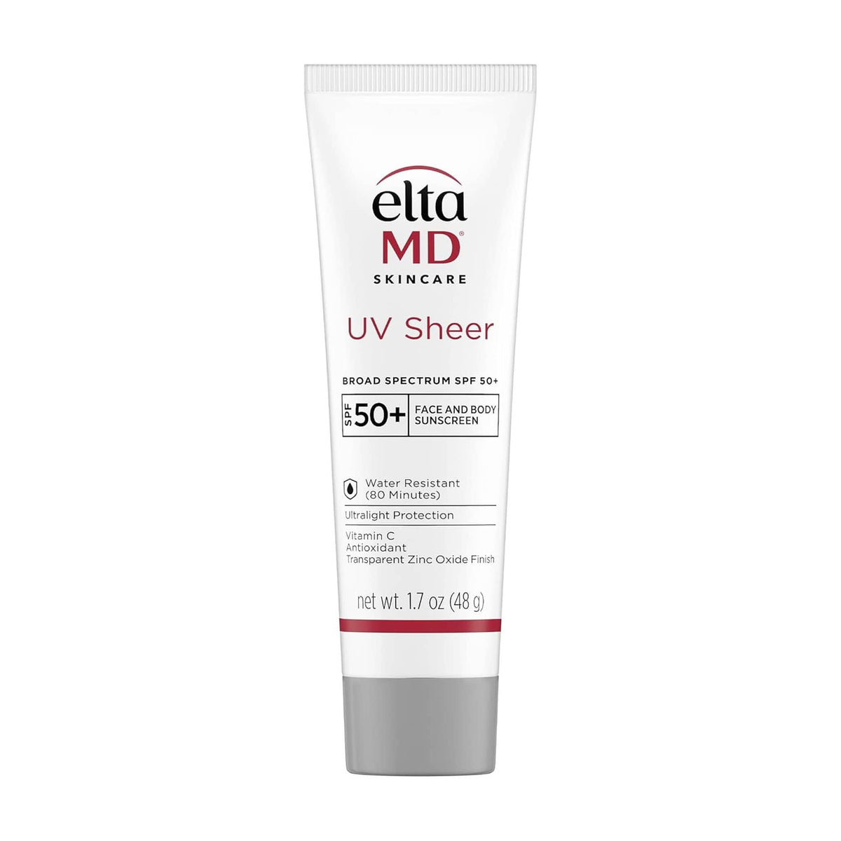 EltaMD UV Sheer broad spectrum SPF 50+ face and body sunscreen 1.7 oz. tube
