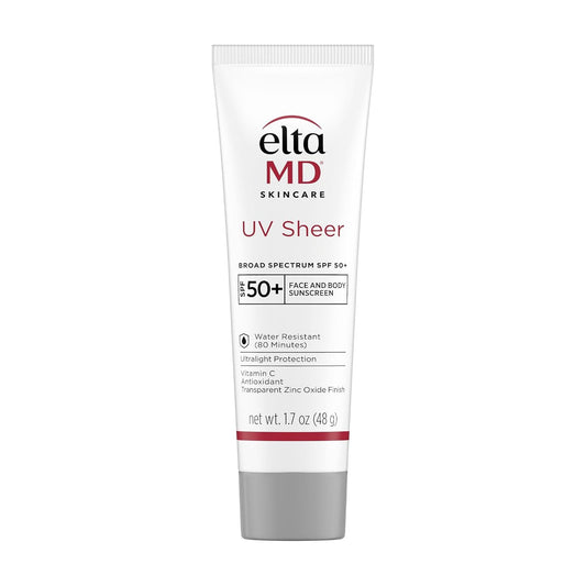 EltaMD UV Sheer broad spectrum SPF 50+ face and body sunscreen 1.7 oz. tube