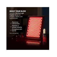 FAQ LED panel paired with red light peptide serum