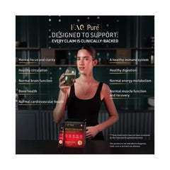 Woman drinking FAQ Pure Beauty-Tech Elixir for daily wellness support
