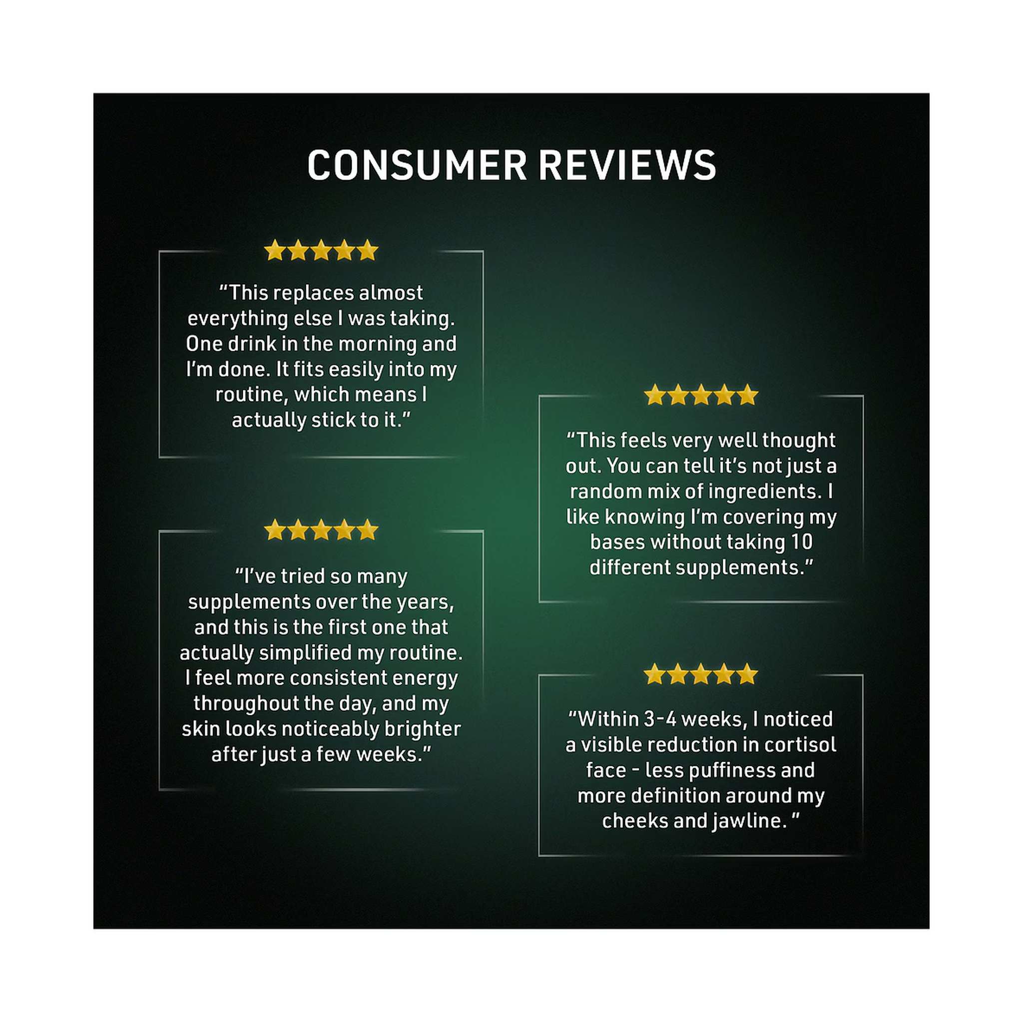 Five star customer reviews for FAQ Pure Beauty-Tech Elixir