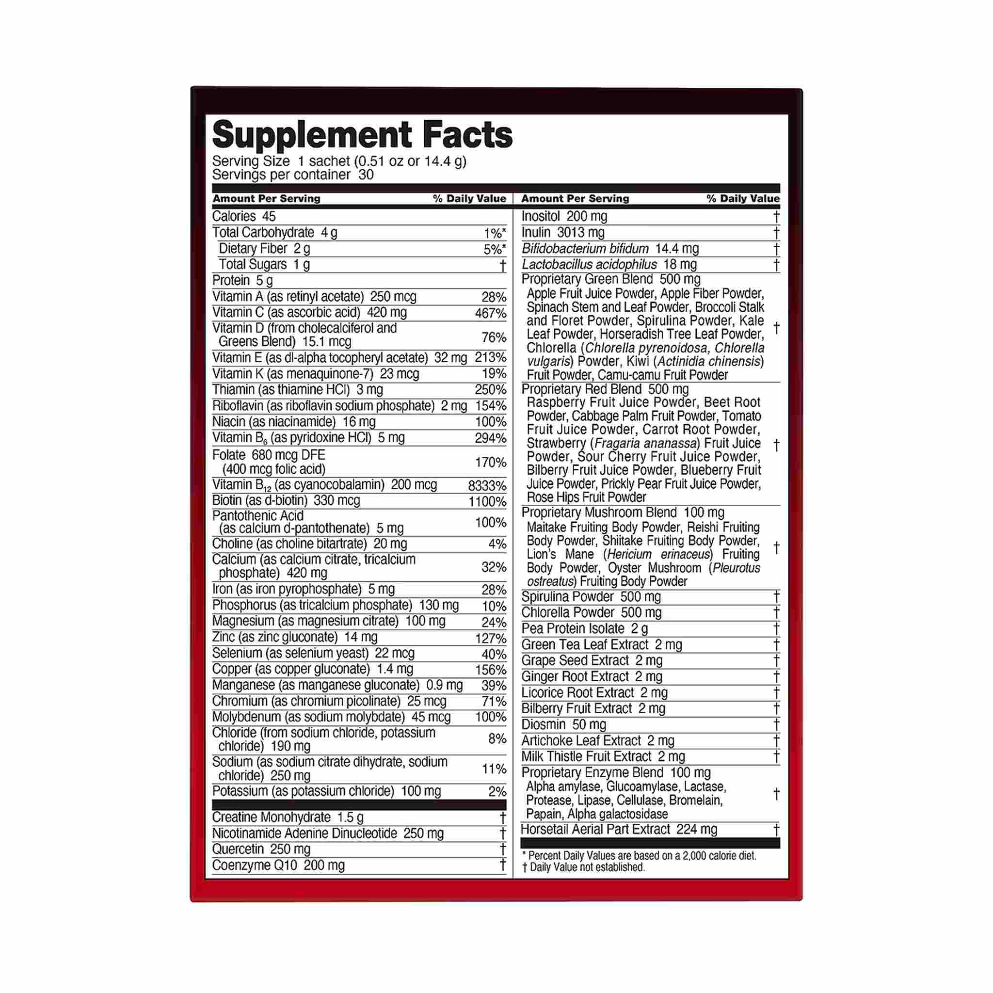 FAQ Pure Beauty-Tech Elixir supplement facts label