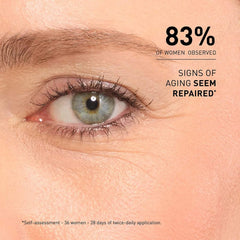 Close-up eye area showing improved skin after using Filorga Global-Repair Advanced Elixir