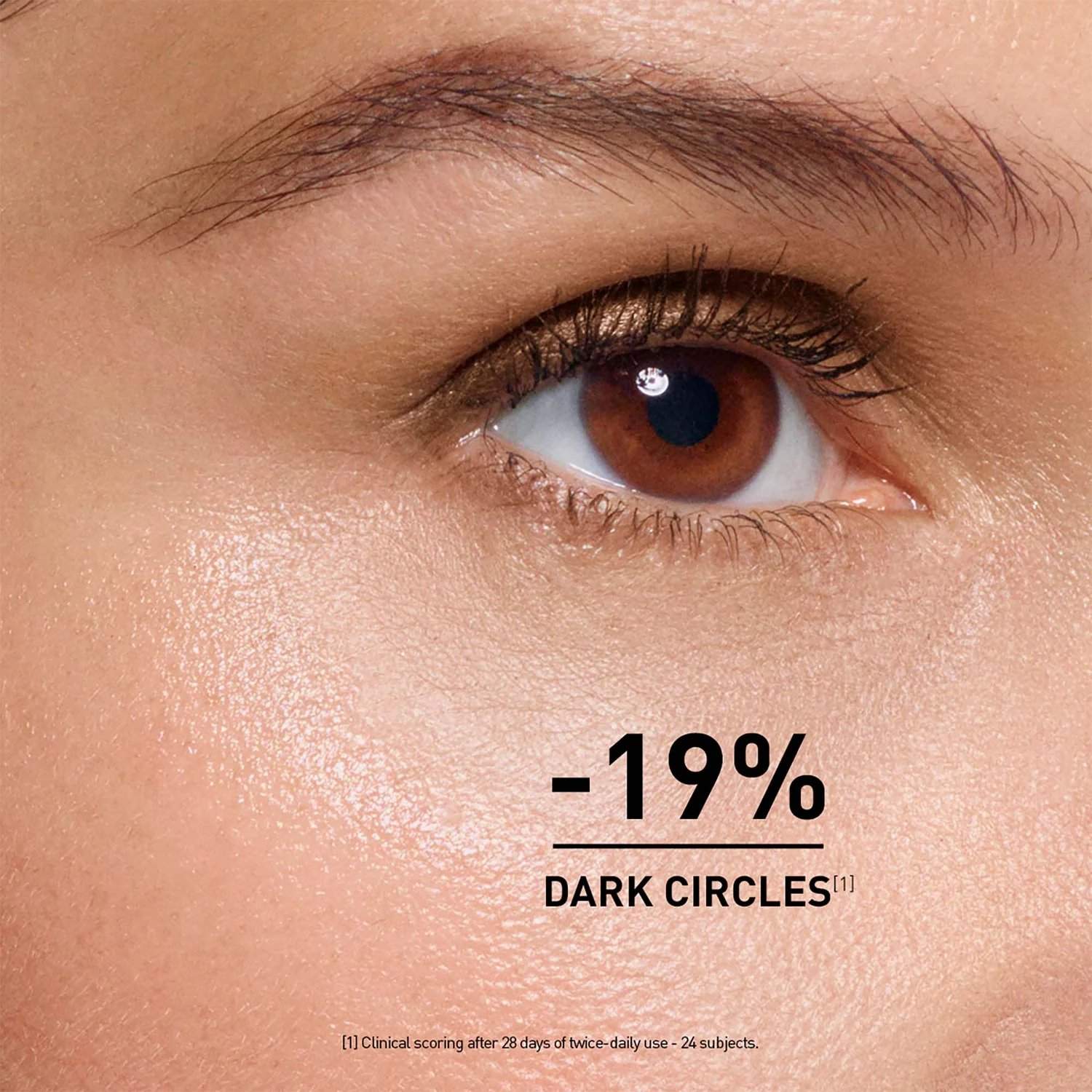 Close-up of brightened eye area showing 19% dark circle reduction with Filorga NCEF-Revitalize Eyes eye cream