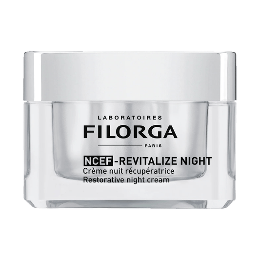 Filorga NCEF-Revitalize Night restorative night cream closed jar on white background