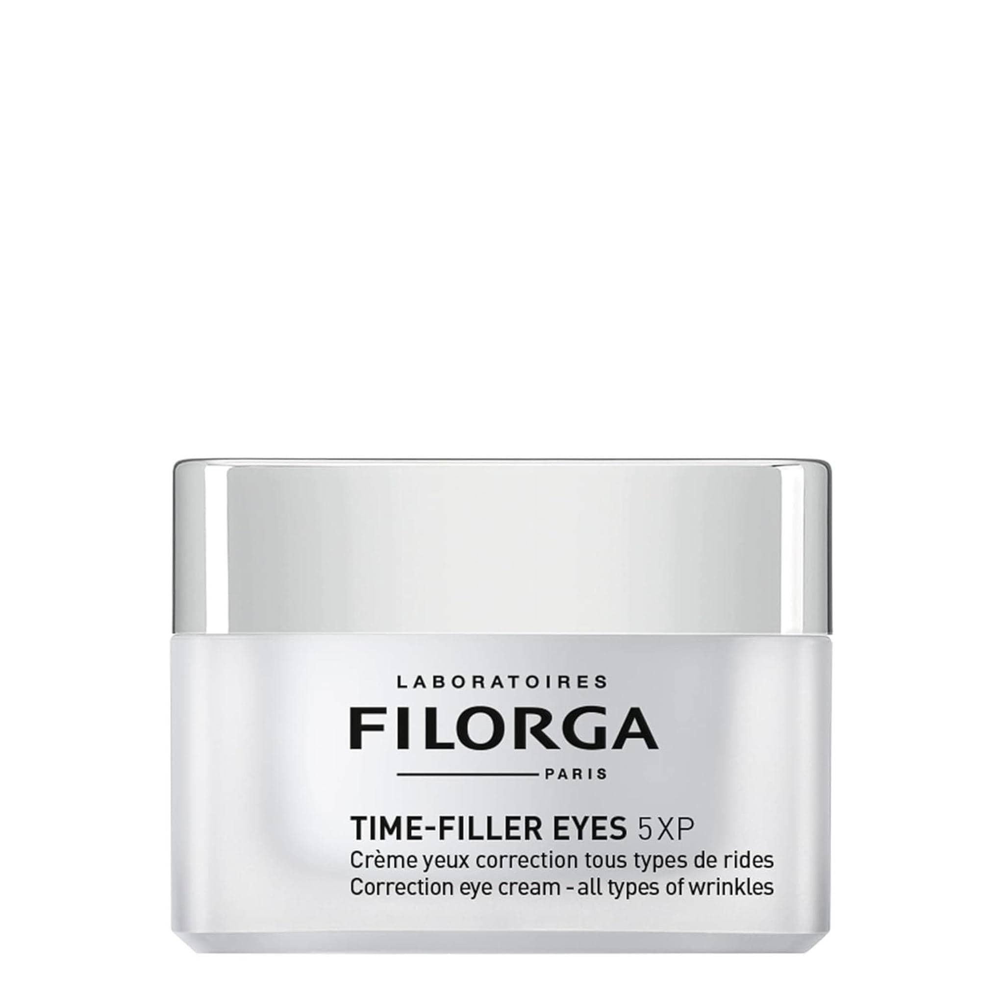 Filorga Time-Filler Eyes 5XP correction eye cream for all types of wrinkles closed jar on white background