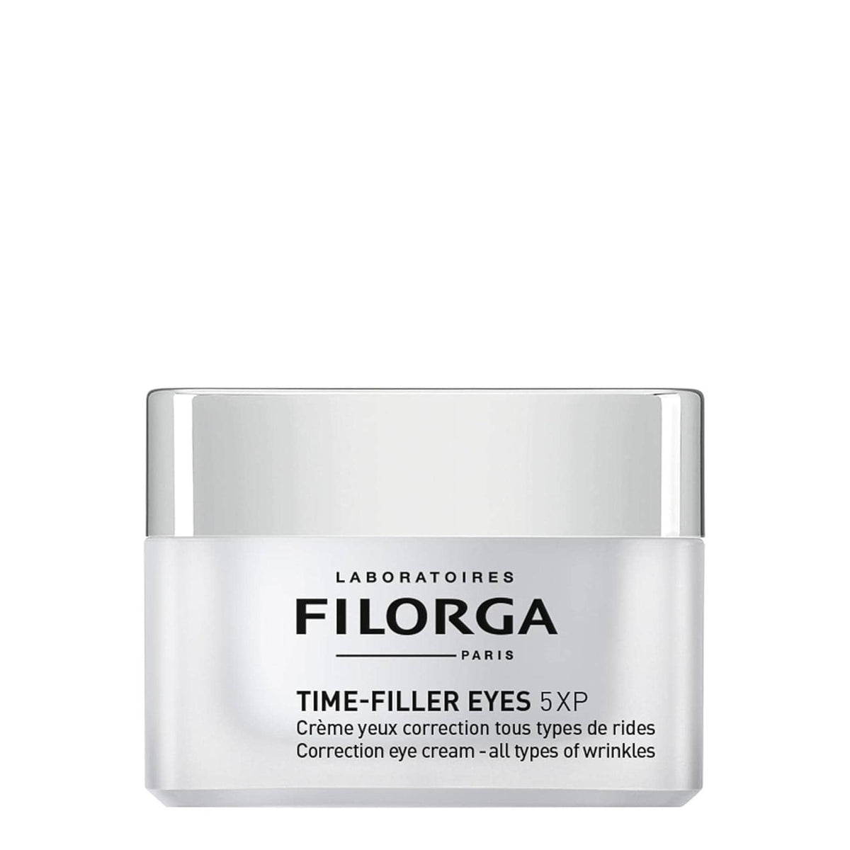 Filorga Time-Filler Eyes 5XP correction eye cream for all types of wrinkles closed jar on white background