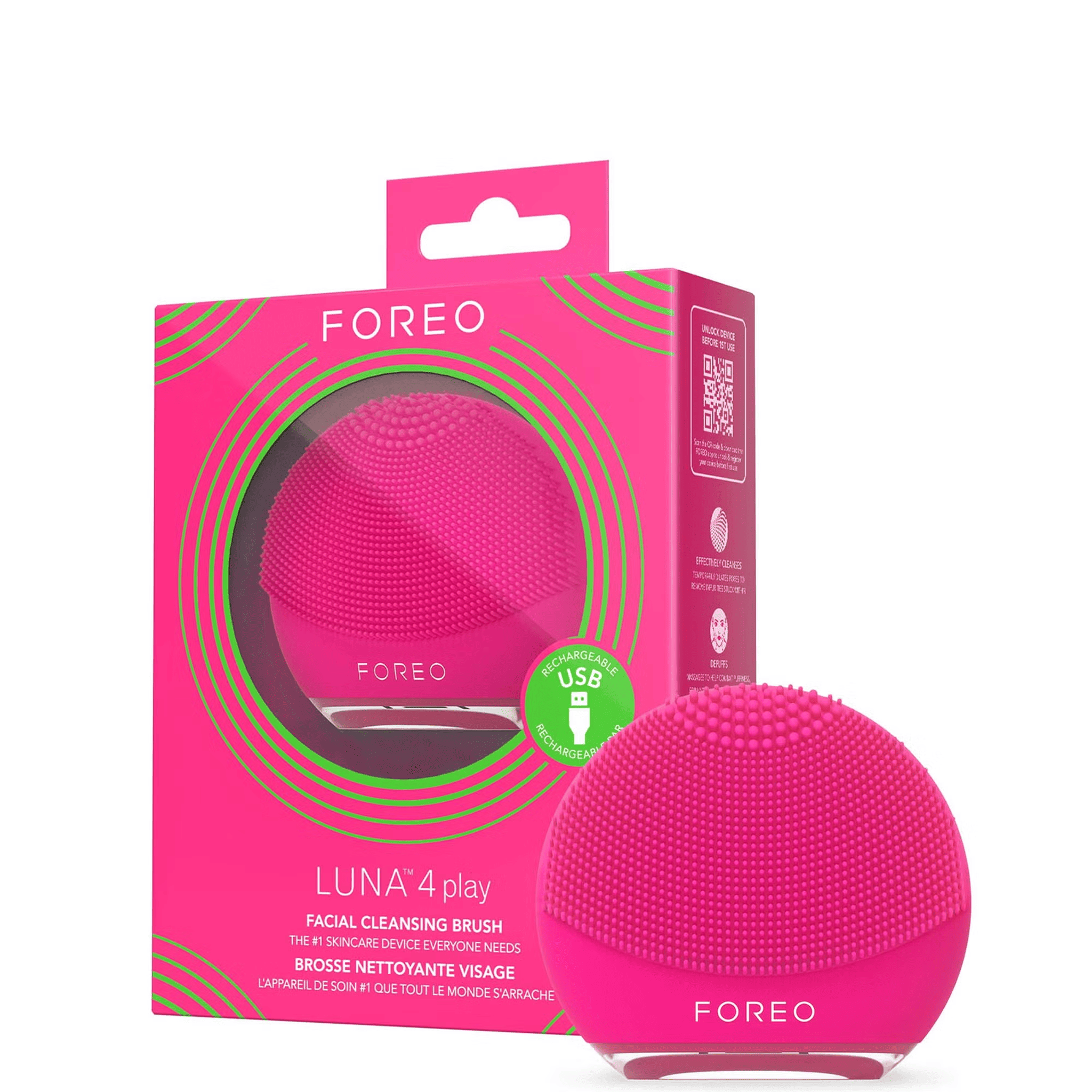 Foreo Luna 4 play facial cleansing brush with retail packaging box 2