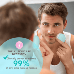 Man using Foreo Luna 4 play mint brush to cleanse his face 5
