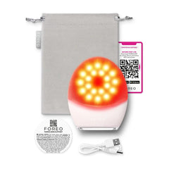 FOREO LUNA 5 LED set with travel pouch USB charging cable quick start guide and app activation card