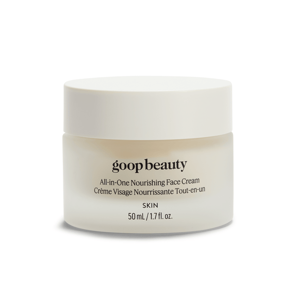 goop Beauty All-in-One Nourishing Face Cream hydrating face moisturizer with plant ceramides and squalane for firmer radiant skin. Available at Exclusive Beauty Club.