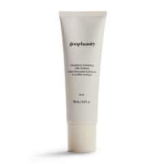 goop Beauty Cloudberry Exfoliating Jelly Cleanser gentle exfoliating jelly face cleanser with cloudberry, fruit enzymes, and squalane for smoother glowing skin. Available at Exclusive Beauty Club.