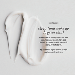 goop Beauty Dark Spot Exfoliating Sleep Milk overnight exfoliating serum with glycolic and lactic acids to smooth texture and fade dark spots. Available at Exclusive Beauty Club.
