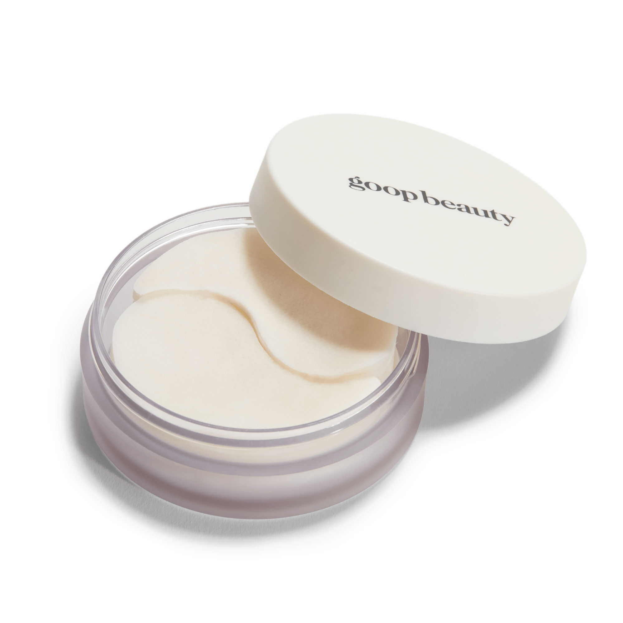 goop Beauty Lift + Depuff Eye Masks hydrating under-eye patches with niacinamide and beta-glucan to reduce puffiness and brighten dark circles. Available at Exclusive Beauty Club.