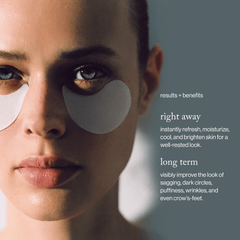 goop Beauty Lift + Depuff Eye Masks hydrating under-eye patches with niacinamide and beta-glucan to reduce puffiness and brighten dark circles. Available at Exclusive Beauty Club.