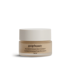 goop Beauty Microderm Instant Glow Exfoliator dual-action exfoliating face scrub with mineral micro-exfoliants and glycolic acid for smoother, brighter skin. Available at Exclusive Beauty Club.