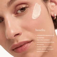 goop Beauty Microderm Instant Glow Exfoliator dual-action exfoliating face scrub with mineral micro-exfoliants and glycolic acid for smoother, brighter skin. Available at Exclusive Beauty Club.