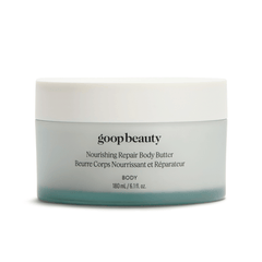 goop Beauty Nourishing Repair Body Butter rich hydrating body butter with shea butter, cupuaçu butter, and antioxidant botanicals for smooth radiant skin. Available at Exclusive Beauty Club.