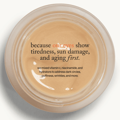 goop Beauty Vita-C Brightening Eye Cream illuminating eye cream with vitamin C, niacinamide, and caffeine for brighter, smoother under-eyes. Available at Exclusive Beauty Club.