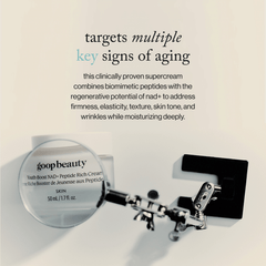 goop Beauty Youth-Boost NAD+ Peptide Rich Cream anti-aging moisturizer with peptides, NAD+ technology, and ceramides for firmer radiant skin. Available at Exclusive Beauty Club.