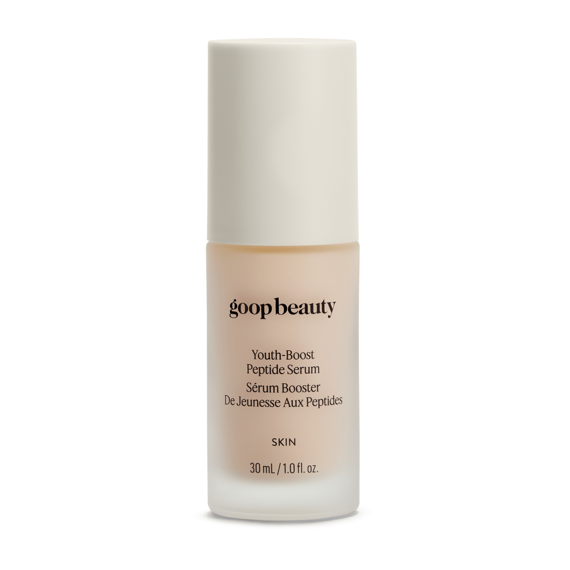 goop Beauty Youth-Boost Peptide Serum anti-aging peptide face serum with niacinamide and ceramides to firm and smooth skin. Available at Exclusive Beauty Club.