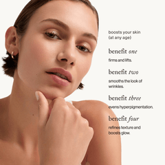 goop Beauty Youth-Boost Peptide Serum anti-aging peptide face serum with niacinamide and ceramides to firm and smooth skin. Available at Exclusive Beauty Club.