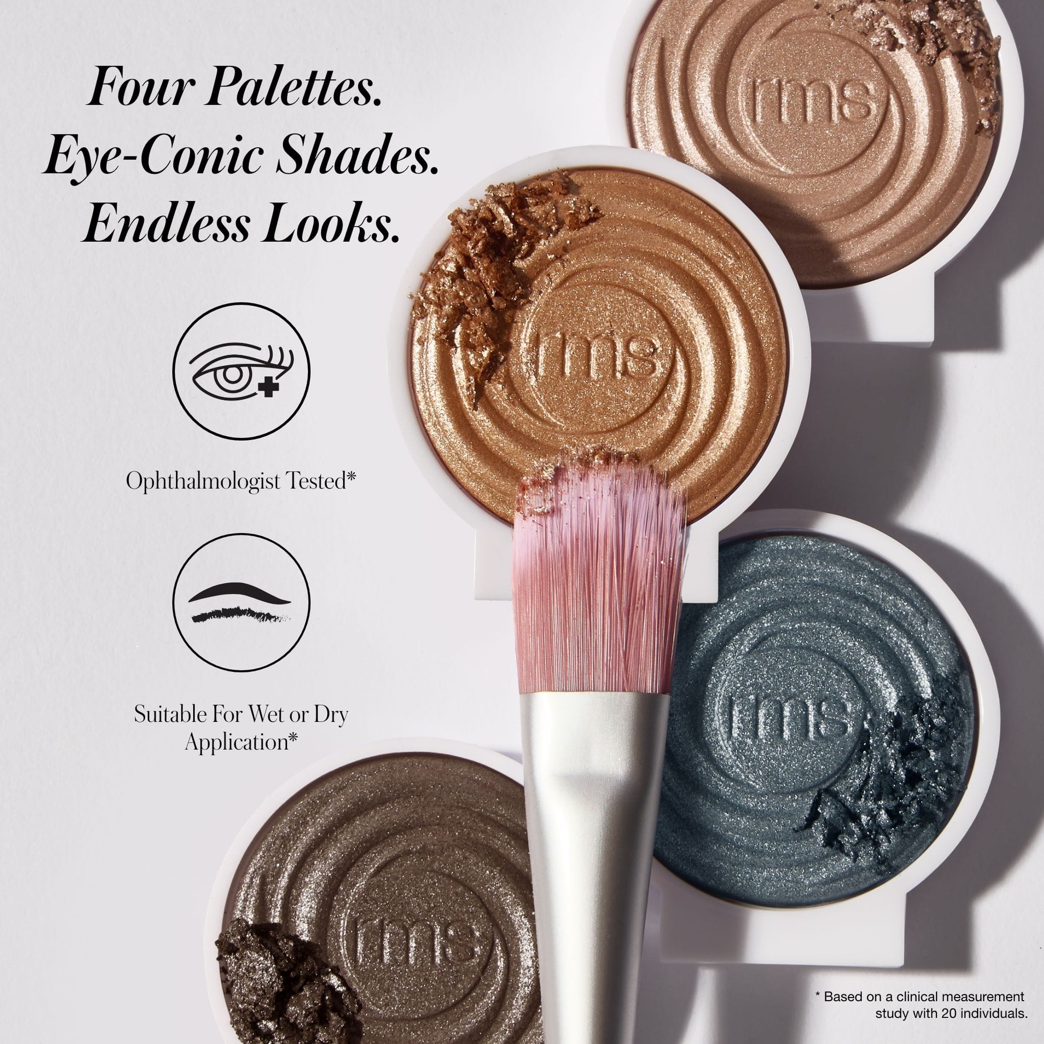 Hydra Eyes Quartet eyeshadow palette shown ophthalmologist tested and suited for wet or dry use 6