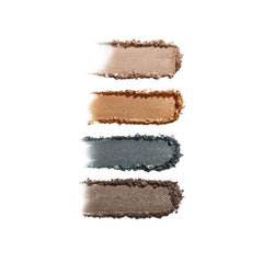 Hydra Eyes Quartet Midnight Bloom eyeshadow swatches in tan gold charcoal and taupe shimmer 2