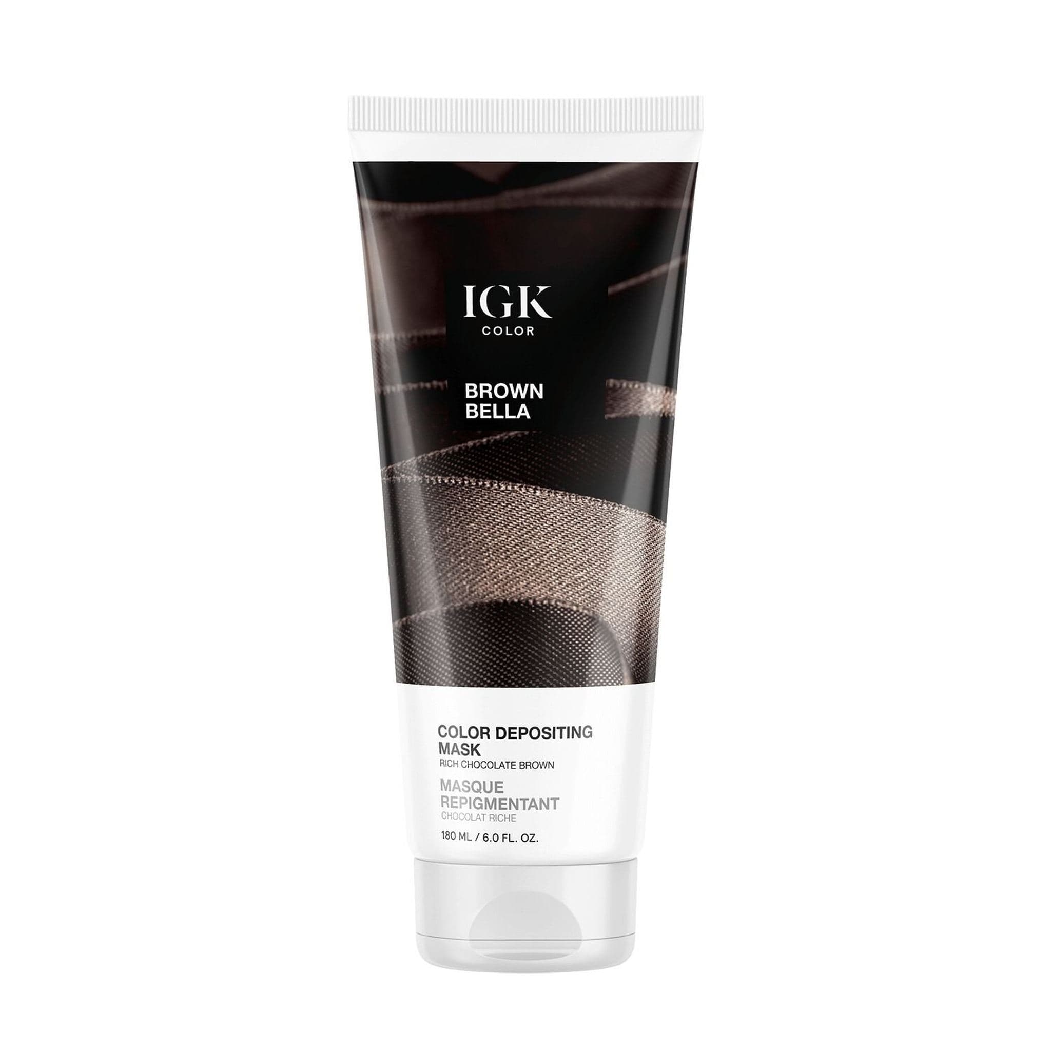 IGK Color Brown Bella Color Depositing Mask in Rich Chocolate Brown, 6 fl oz tube 1