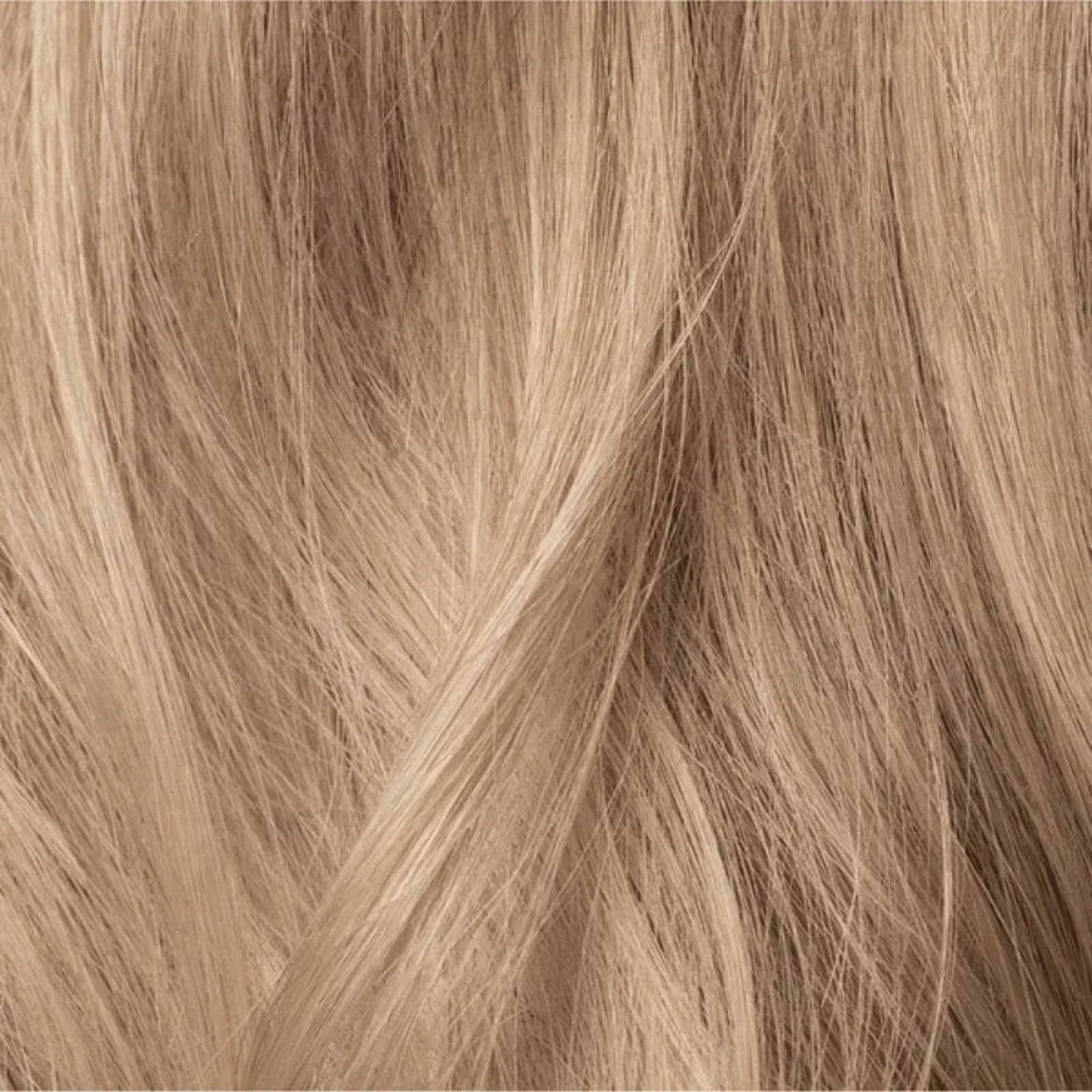 IGK Color Depositing Mask Cali Cali creamy beige hair color result on blonde hair 2