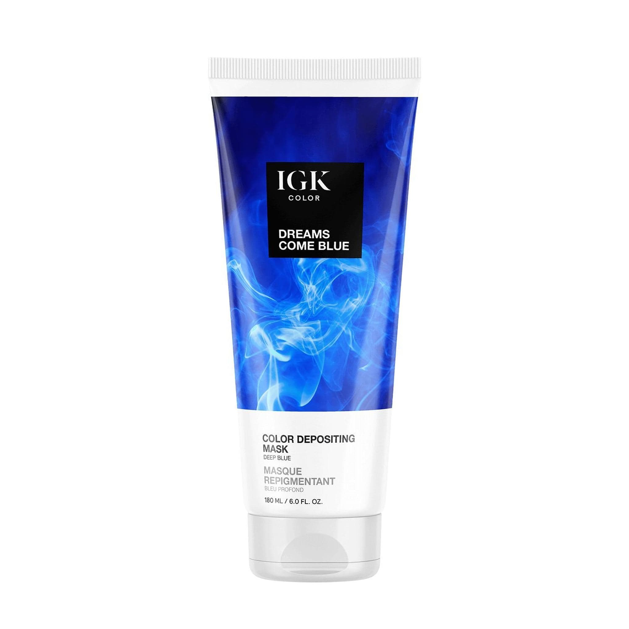 IGK Color Dreams Come Blue Color Depositing Mask in Deep Blue, 6 fl oz tube 1