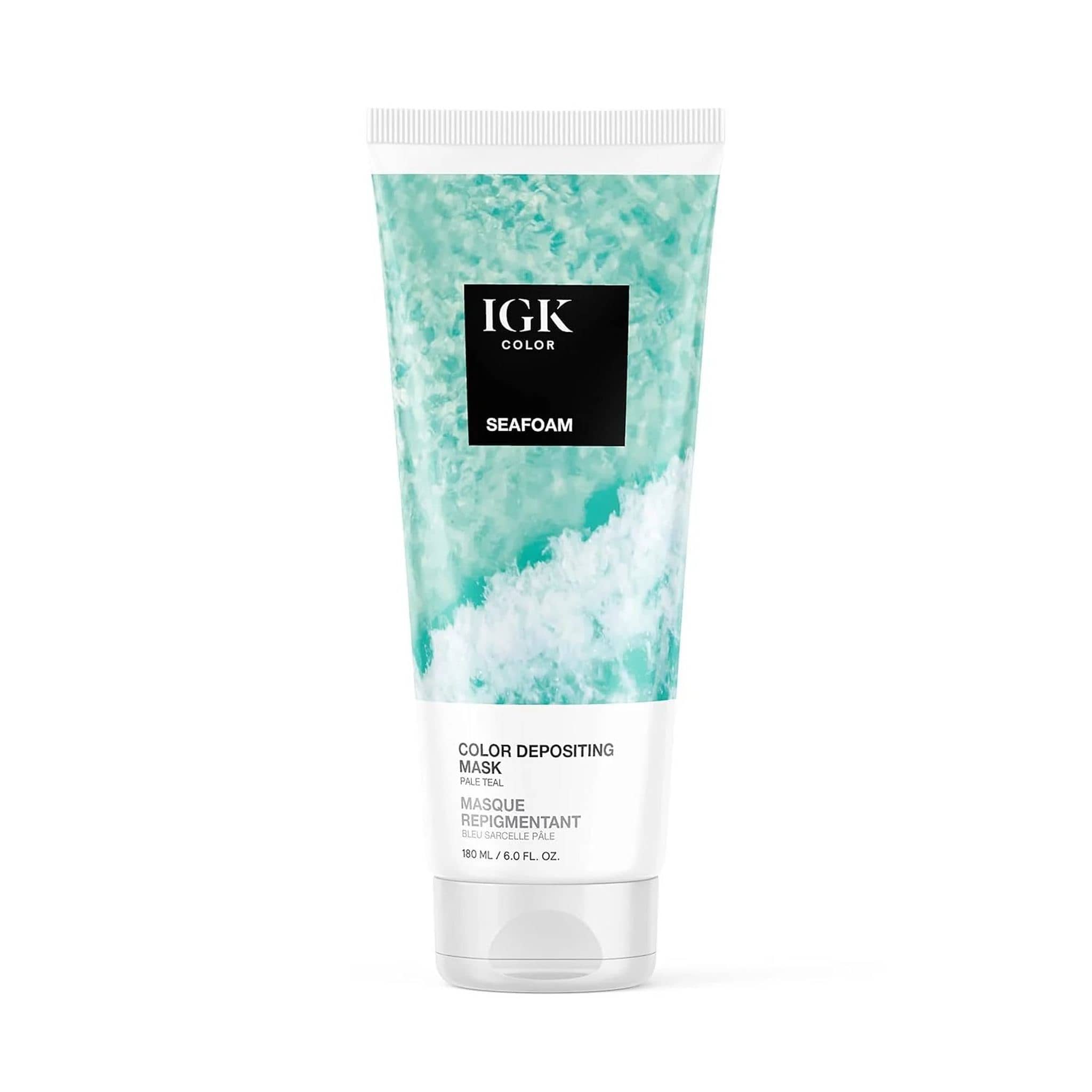 IGK Color Seafoam Color Depositing Mask in Pale Teal, 6 fl oz tube 1
