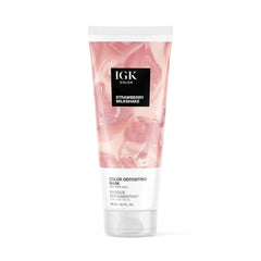 IGK Color Strawberry Milkshake Color Depositing Mask in Soft Rose Gold, 6 fl oz tube 1