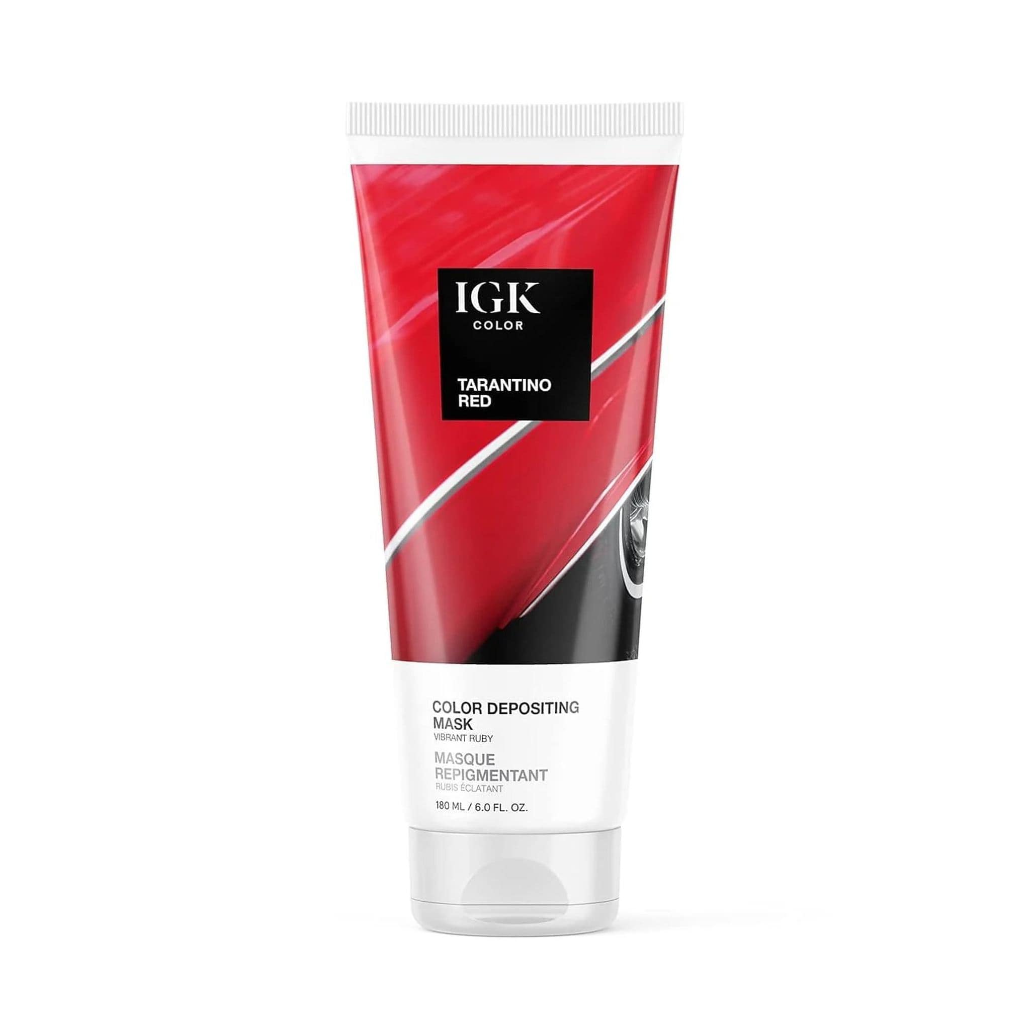 IGK Color Tarantino Red Color Depositing Mask in Vibrant Ruby, 6 fl oz tube 1